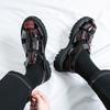 Summer Men’s Sandals Black Dress Close Toe Shoes Casual Stylish Leather Roman Sandals Plus Size