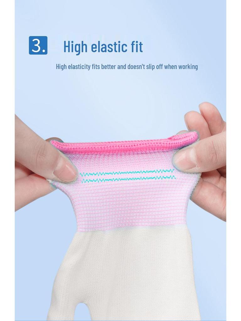Damen Kleine Nylon Arbeitshandschuhe - Dünn, Langlebig, Rutschfest, Abriebfest für Arbeitsschutz