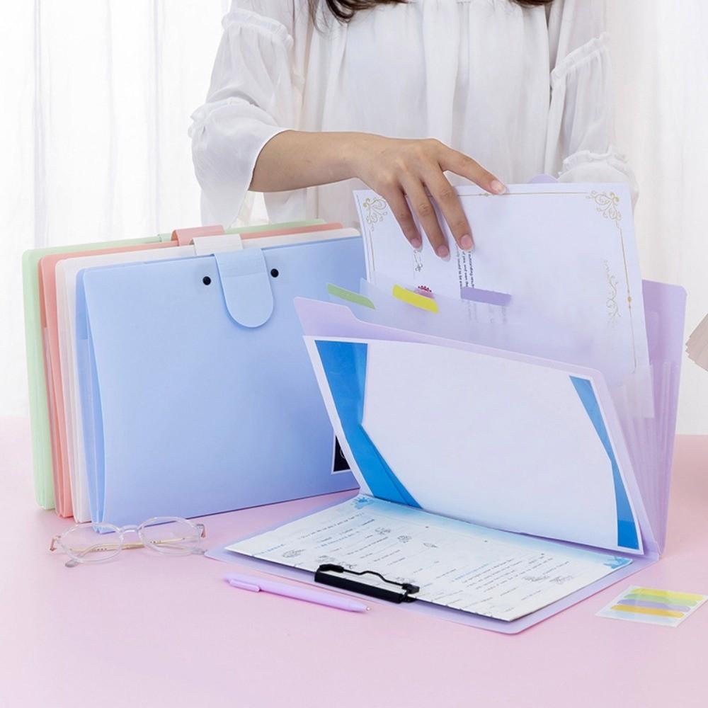 A4 Expanding File Folder 8 Pockets Document Storage Bag Large Capacity File Organizer  Office