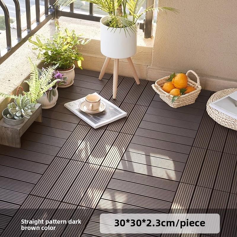 Costoffs Acacia Wood Interlocking Flooring Tiles Deck Tiles, Pack of 10/27, Water-Resistant & Non-Slip for Indoor/Outdoor