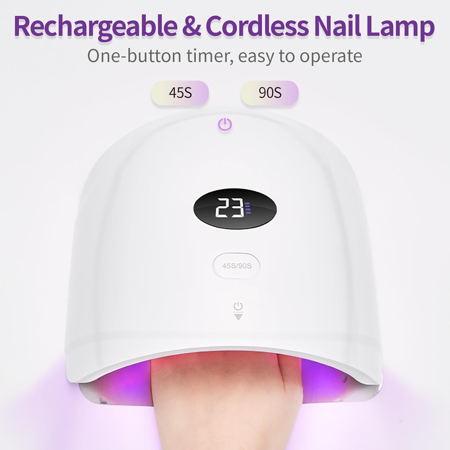

Cordless UV LED Nail Lamp 48W, 24LED Rechargeable Gel Nail Light with Smart Sensor & LCD Display United States