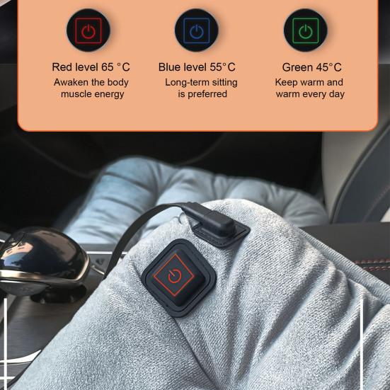 Cuscino per Sedile Riscaldato con 3 Livelli di Temperatura Lavabile Spegnimento Automatico 4 Ore