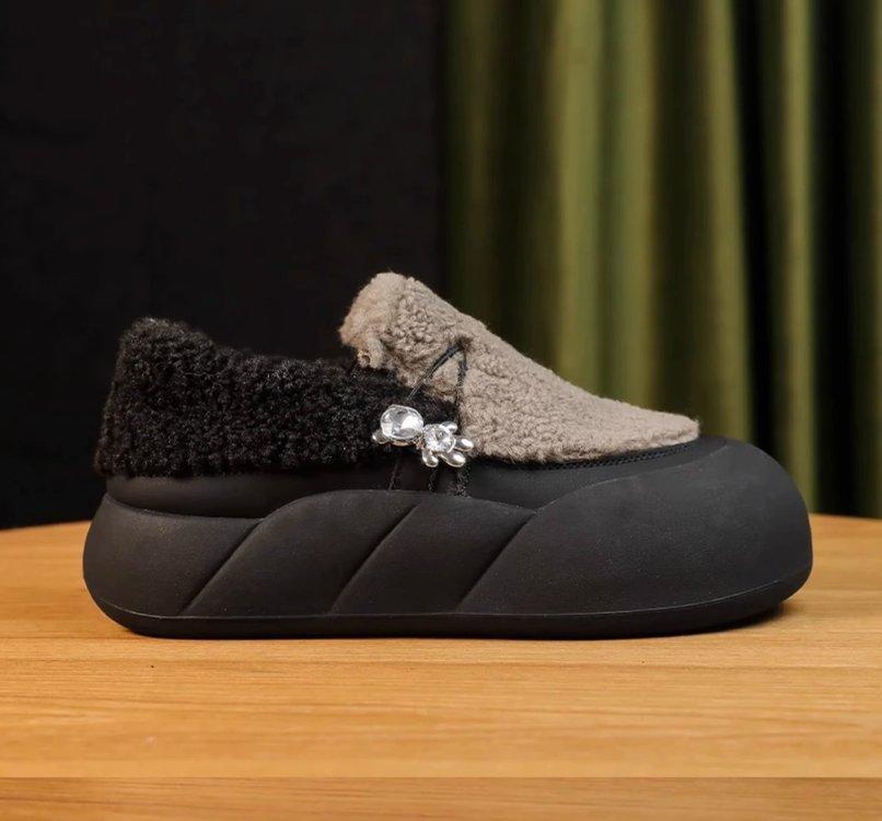 2024 Autumn/Winter Leisure Sports Plush Heightening Women's Shoes Thick Sole Cotton Shoes