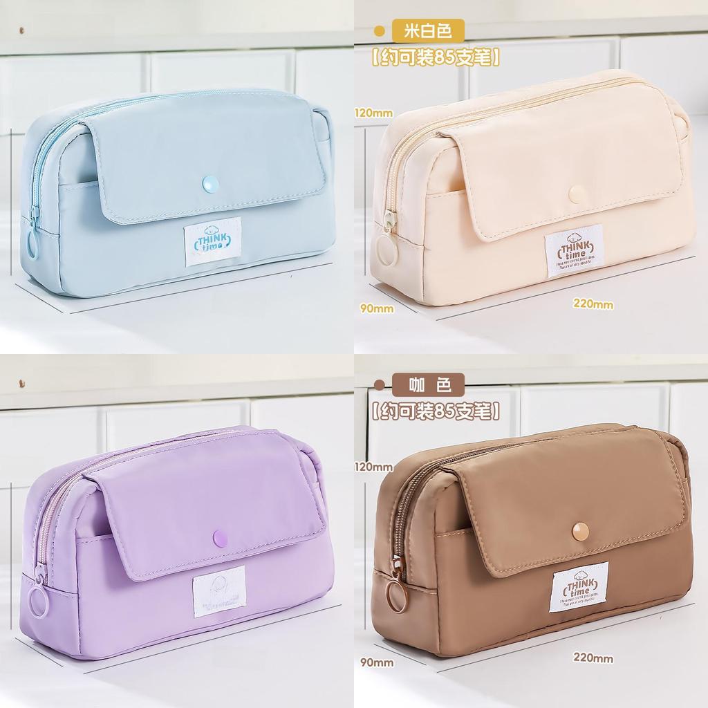 Multilayer Canvas Pencil Case With Large Capacity For Students And Office Use