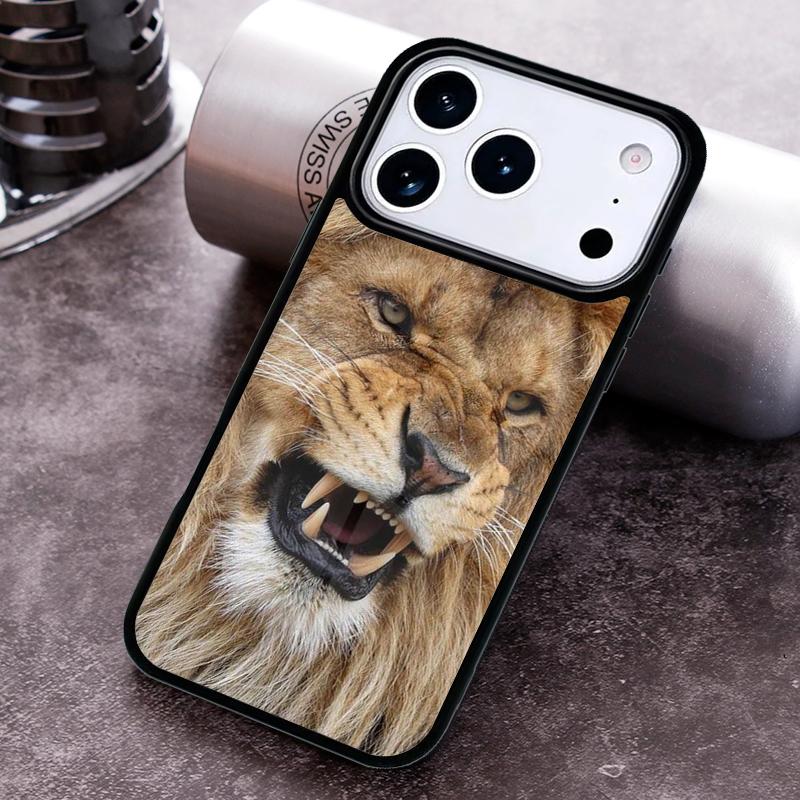 King Lion Roaring Phone Case for iPhone 17 16 15 Pro Max Air 14 13 12 11 Plus Shockproof Cover