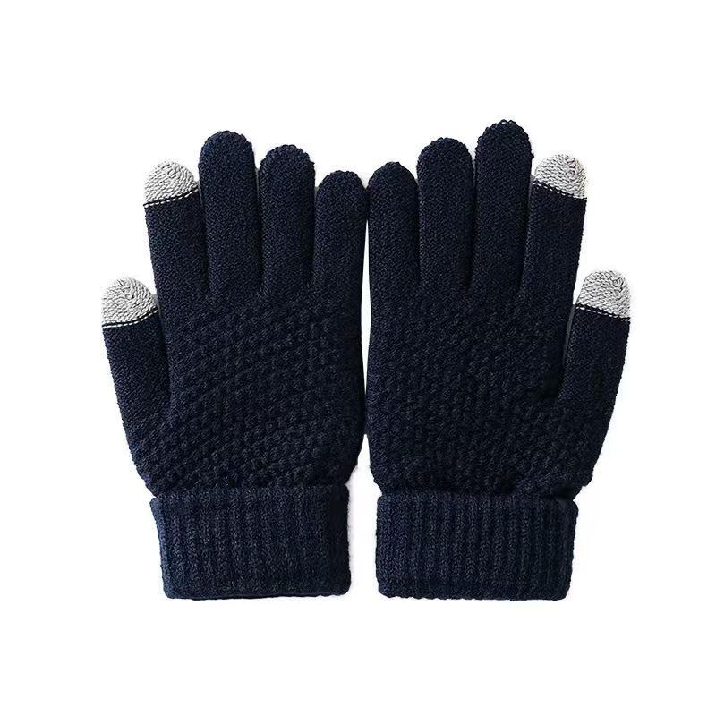 Warm Fleece Lined Knitted Touchscreen Gloves For Winter Sports Commuting Cold Weather Daily Use