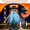 20000mAh Rechargeable Portable Camping Fan, Tent Fans with LED Lantern, 4 Wind Speeds, 4 Timer Modes, Desk Fan w/Remote, 360° Rotation Hook