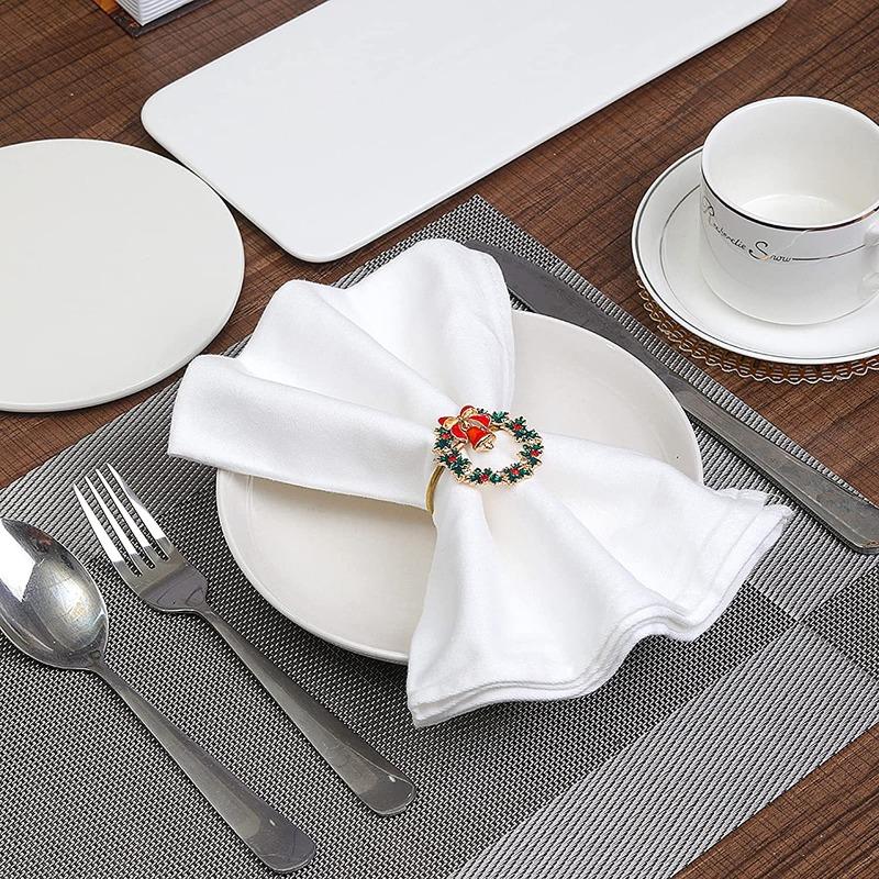 Hot Christmas Thanksgiving Ceremony Sense Napkin Ring Bell Elk Napkin Buckle Napkin Ring Decoration