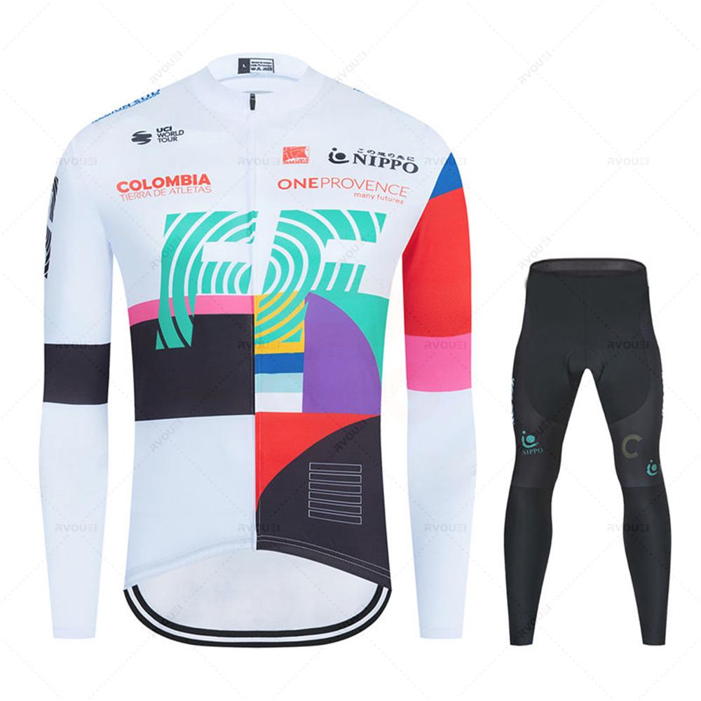 Cycling Jersey Set for Men, Bib Pants, Long Sleeve, Bicycle Clothing, MTB Bike Jersey, Uniform, Spring, Autumn, New
