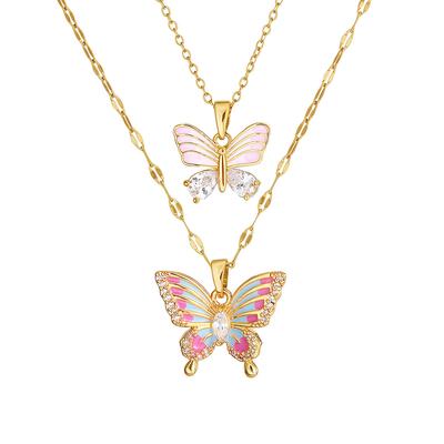 Elegant Butterfly Necklace for Women Fashionable Simple Trendy High-End Stainless Steel Pendant Light Luxury Jewelry