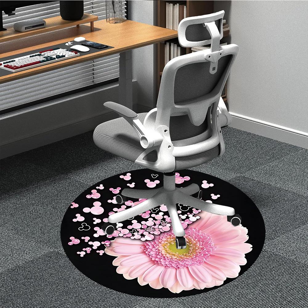 

1pc Floral Pattern Office Round Rug, Non-slip, Soft and Durable Office Rug for Interior Decoration, Perfect for Office,Decoration yy260204034 80cm by 80cm