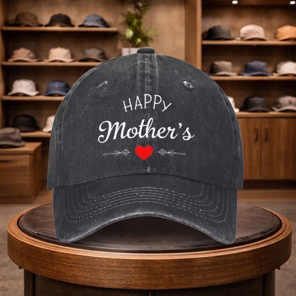 1 Happy Mother's Day Printed Baseball Cap, Casual Duckbill Cap, Fashion Hat, Outdoor Adjustable Leisure Hat, Suitable for All Se