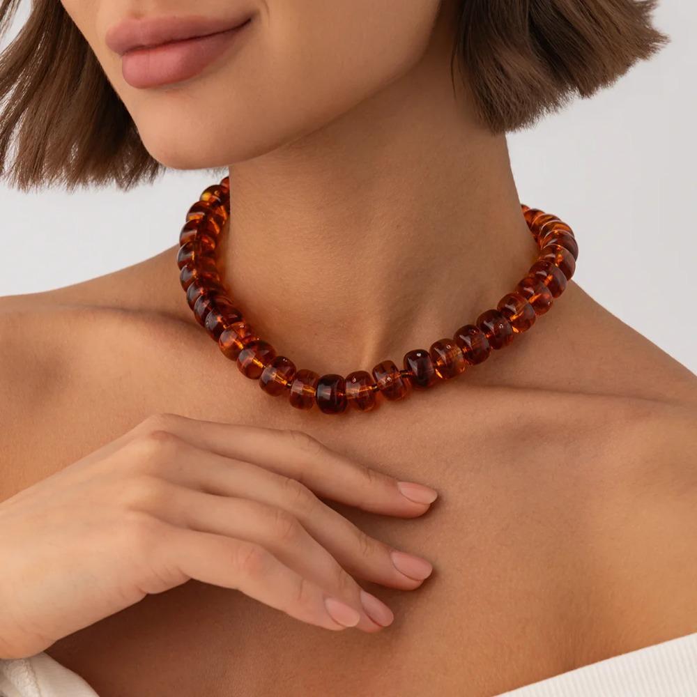 14 Colors Bohemian Colorful Acrylic Beads Choker Necklace for Women Fashion Resin Statement Necklaces Summer Beach Jewelry