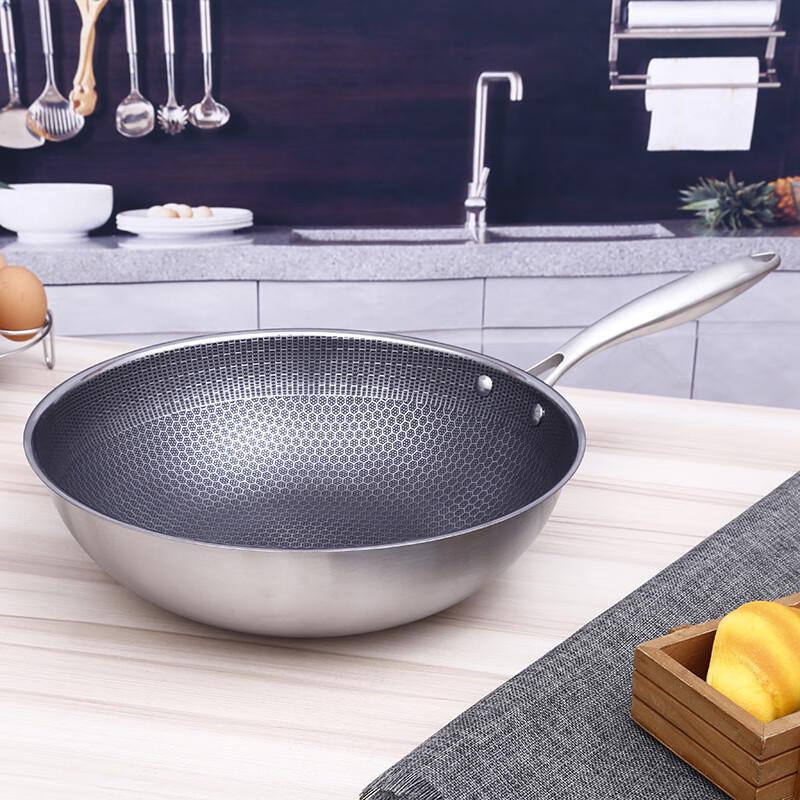 Wutuo Stainless Steel Non-stick Honeycomb Wok