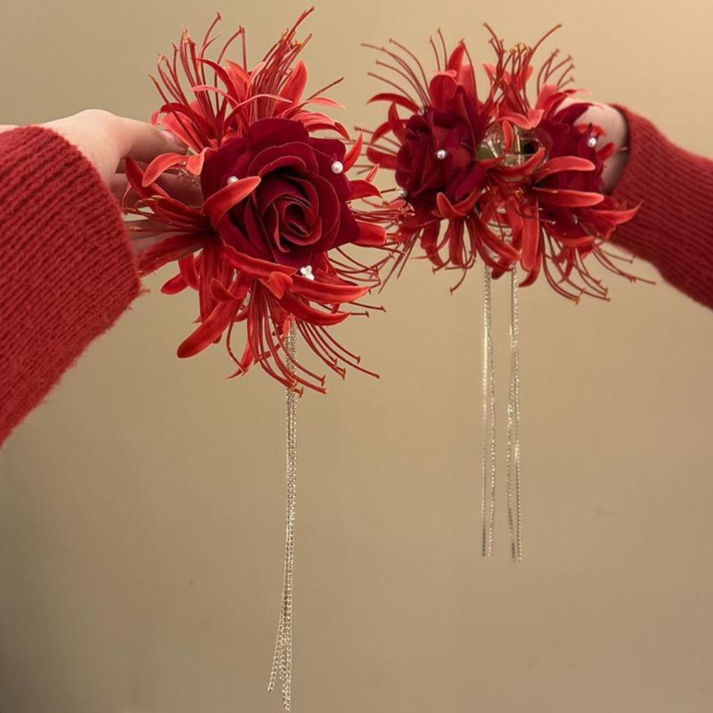 Long Hair Claw Tassels Grasping Clip Vintage Hair Clip  for Women Super Fairy Sweet