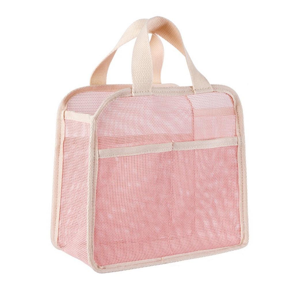 

Solid Color Mesh Makeup Bag Large Capacity Toiletry Storage Bag Cosmetic Storage Bag for Home