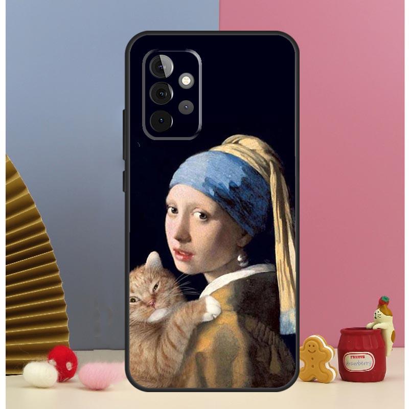 Funny Cat Art Aesthetics Case For Samsung Galaxy A54 A34 A24 A14 A51 A71 A12 A32 A52 A72 A13 A33 A53 A25 A15 Cover