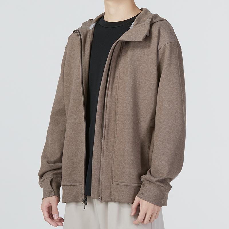 Nike Fleece Hooded Full-Zip Jacket Men Outerwear Brown DQ4877-004