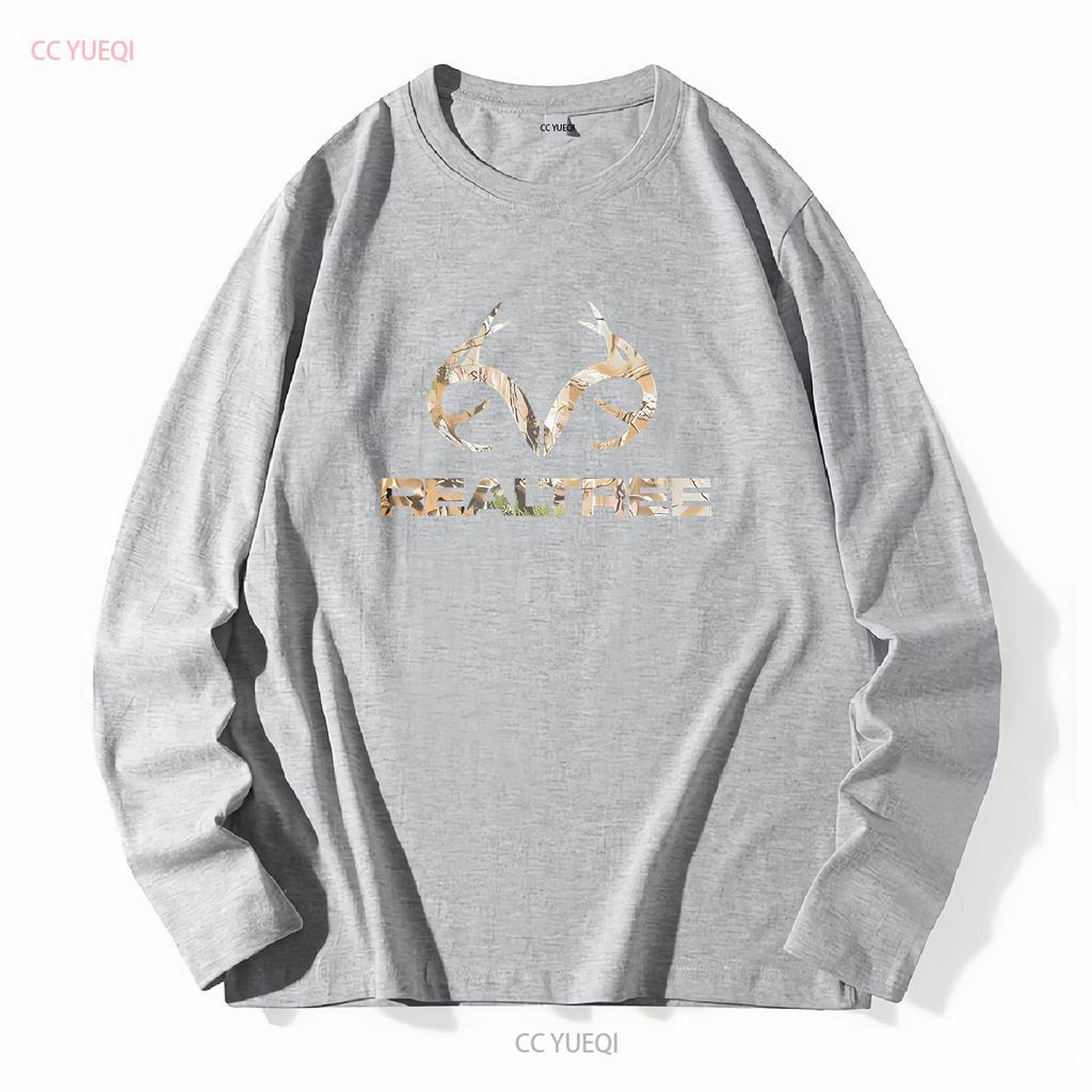 T-shirt Unisex Realtree 100% Cotone Nera Con Logo Mimetico Scegli Taglia Lavaggio Vintage Elegante Leggermente Casual Moda