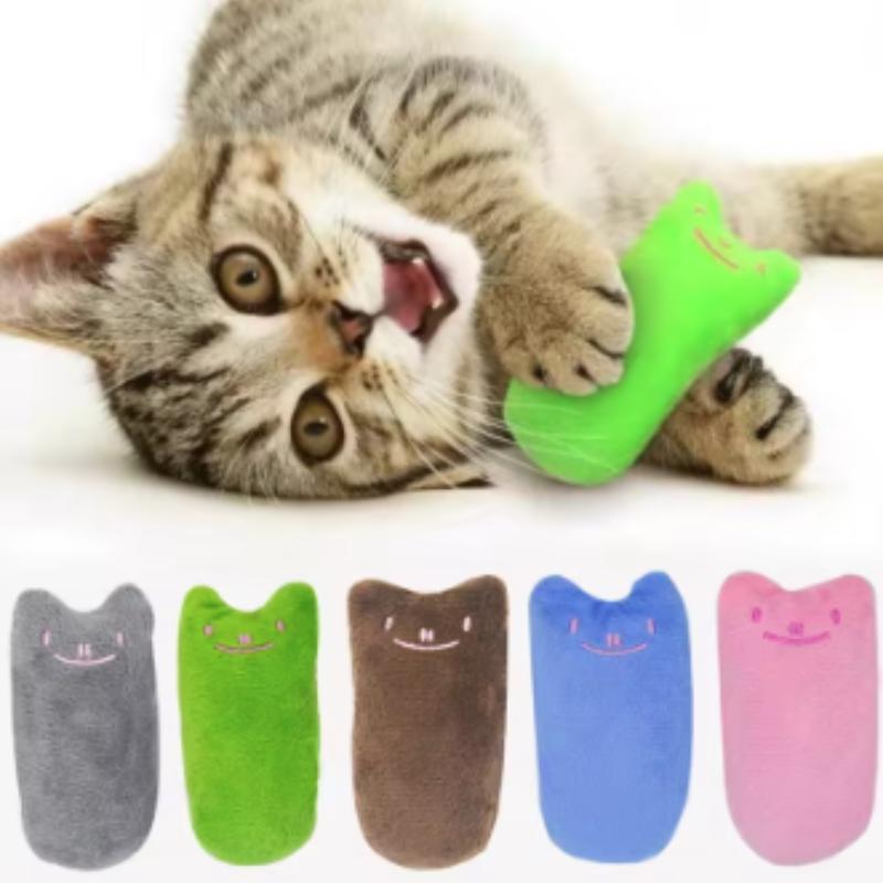 Teeth Grinding Catnip Toys Funny Interactive Plush Cat Toy Pet Kitten Chewing Vocal Toy Claws Thumb Bite Cat mint For Cats