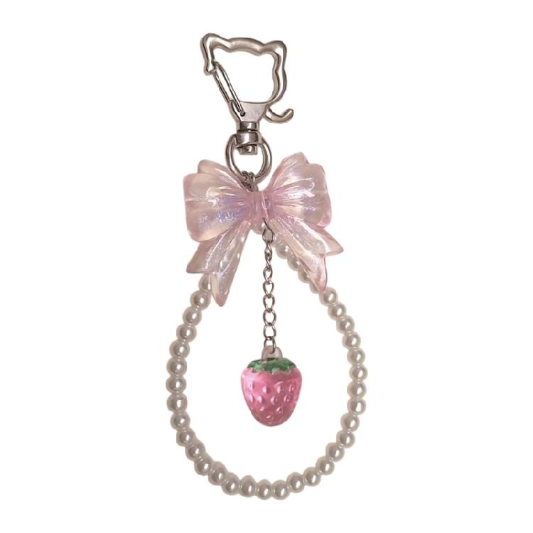 

Lovely Flower Bead Keychain Designed With Bowknot For A Sweet Everyday Look Styles