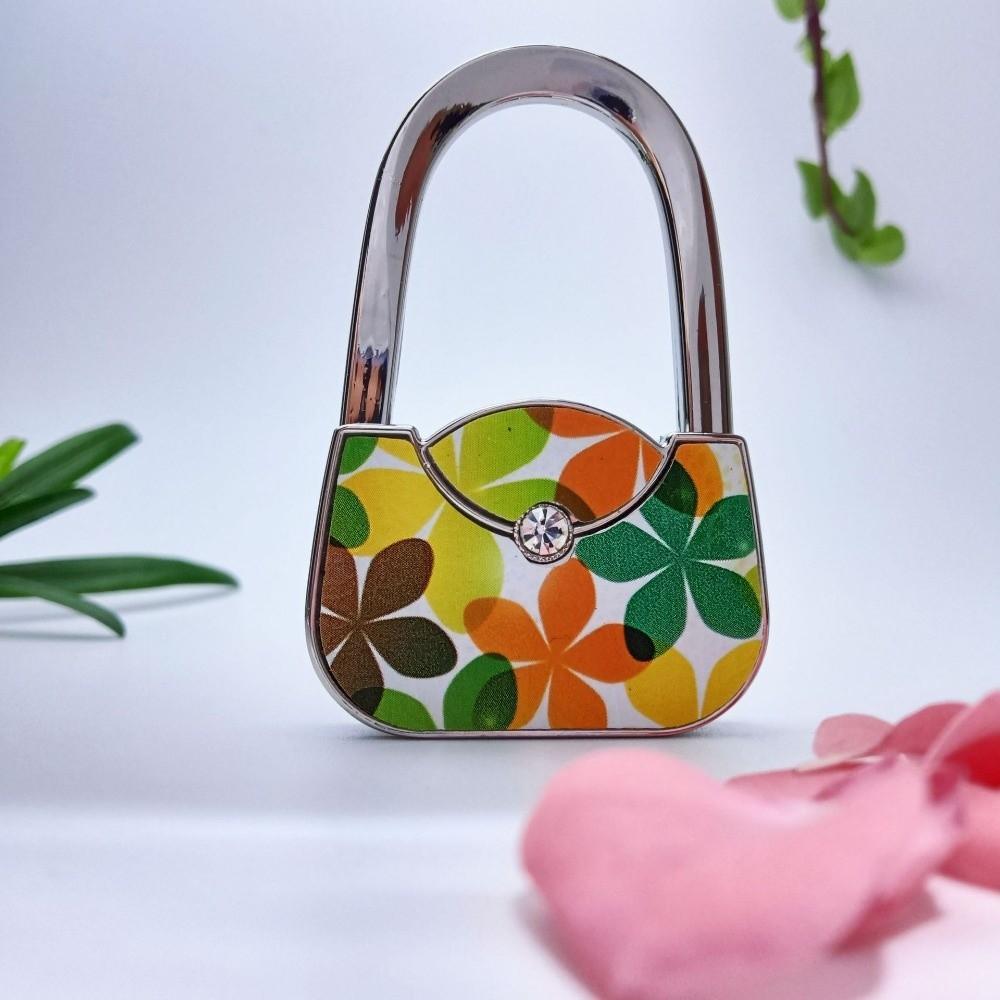 New Foldable Handbag Hook Cute Shape Portable Folding Bag Hook Alloy Material Lovely Design Purse Hanger Holder Home Decoration