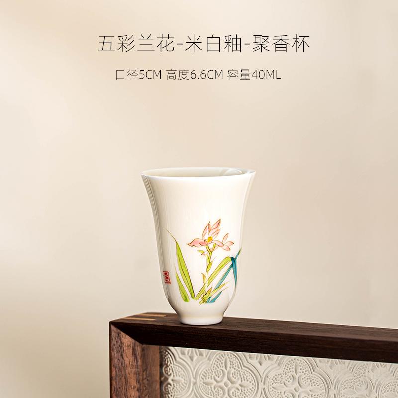 1pcs 50ml Ceramic Fragrance Cup Home Hand-painted Tea Cup Personal Tea Set Chinese Underglaze Colored Cups