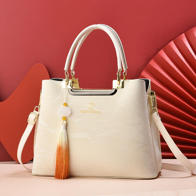 Fashion single shoulder elegant temperament handbag 2025 new casual national style new Chinese large-capacity women's bag looks good