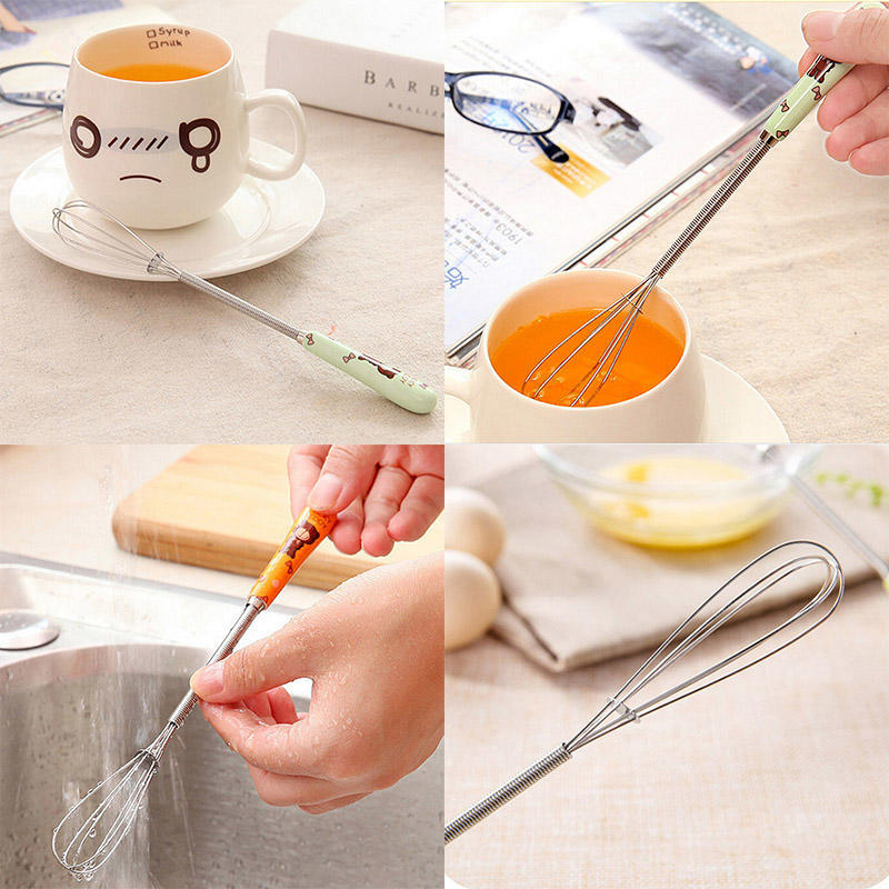 Chic New Handle Whisk Stainless Steel Kitchen Mixer Spherical Wire Egg Beater