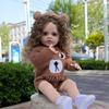 55cm Braune Locken Reborn Mädchenpuppe - DIY Frisur & Verkleidungsspielzeug