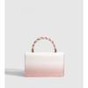 Luxury Women Flap Crossbody Bags Aesthetic Gradual Pink Shoulder Bags Fashion PU Leather Handbags Mini Square Top Handle Bags