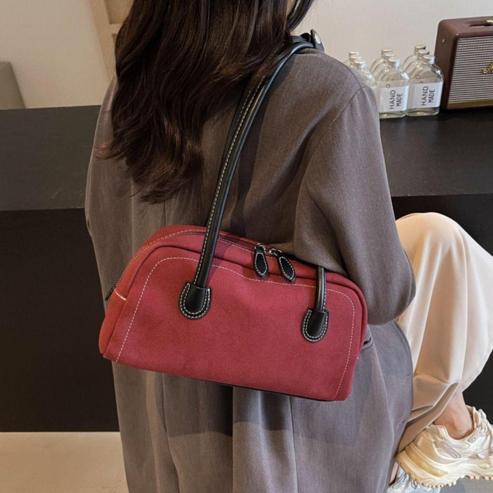 Aesthetic Underarm Bag Vintage Single Shoulder Bag Fashion Faux Suede Bag  Commute