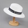 Flat Top Straw Hat Women's Summer Papyrus Weaving Small Fragrance Internet Celebrity Fashion Travel Vacation Seaside Beach Sun Protection Hat