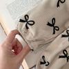 British Style Girls' Long Sleeve Dress with Bow Print and Skirt - Spring/Autumn Baby Bodysuit