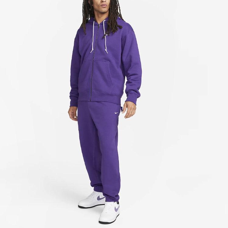 New Nike Solo Swoosh Knitted Sweatpants Men's Purple DX1364-504