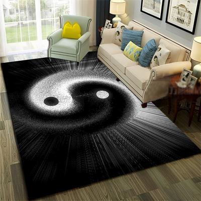 Chinese 3D Tai Chi Bagua Yin Yang  Carpet Rug for Home Living Room Bedroom Sofa Doormat Decor,Child Area Rug Non-slip Floor Mat
