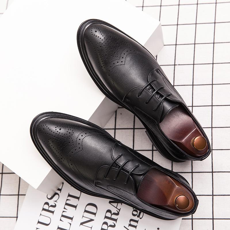 Men Oxfords High Quality Split Leather Men's Dress Shoes Luxury Brand Driving Shoes Brogue Lace Up Men's Casual Shoes