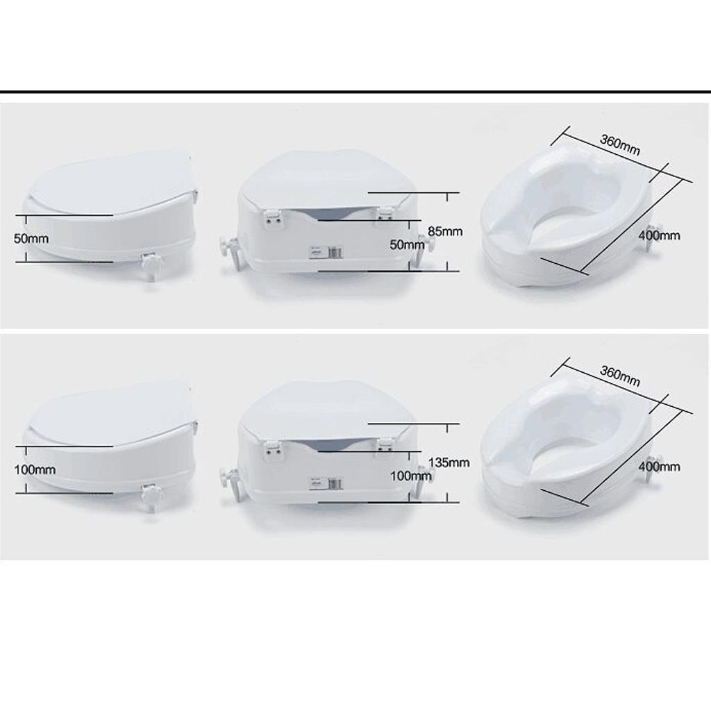 Handicapped Elderly Senior 2" Toilet Seat Riser Raised Safety Chair Lifter,Toilet Seat Elongated Riser White