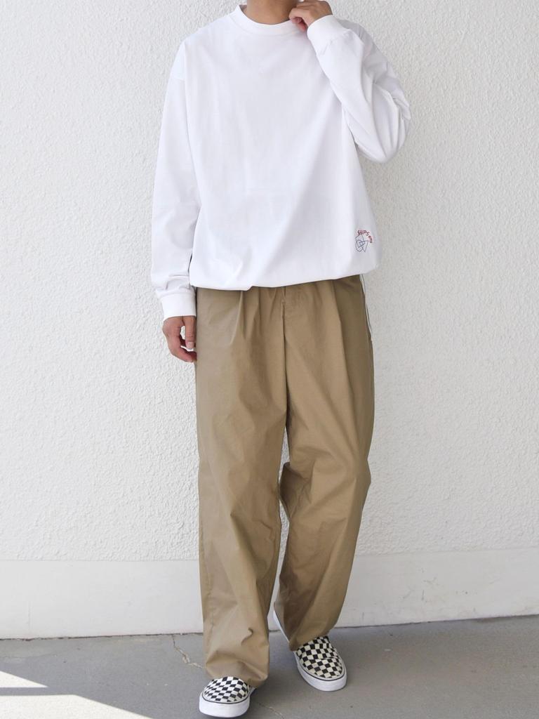 SHIPS Any T-shirt, Organic Cotton, Single Point Logo Print and Embroidery, Spindle, Long Sleeve, Men's, White, Size L, 712040059