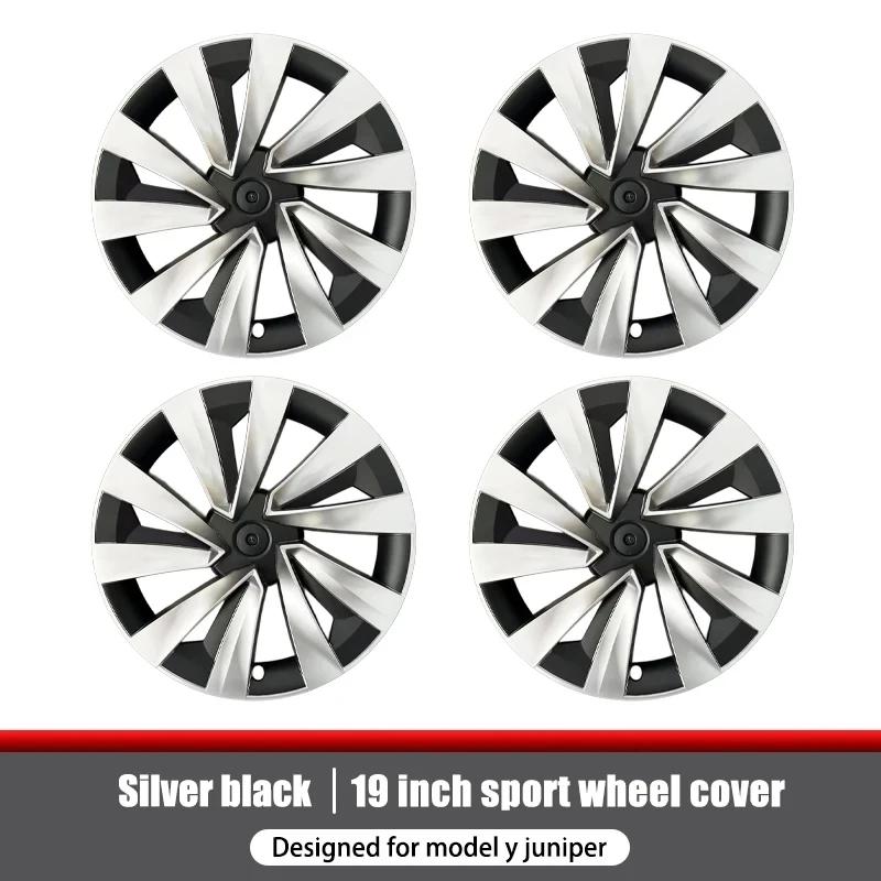 4PCS Wheel Cap for Tesla Model Y Juniper 19 Inch Crossflow Hubcap Performance Replacement Full Rim Cover Accessories 2025 2026