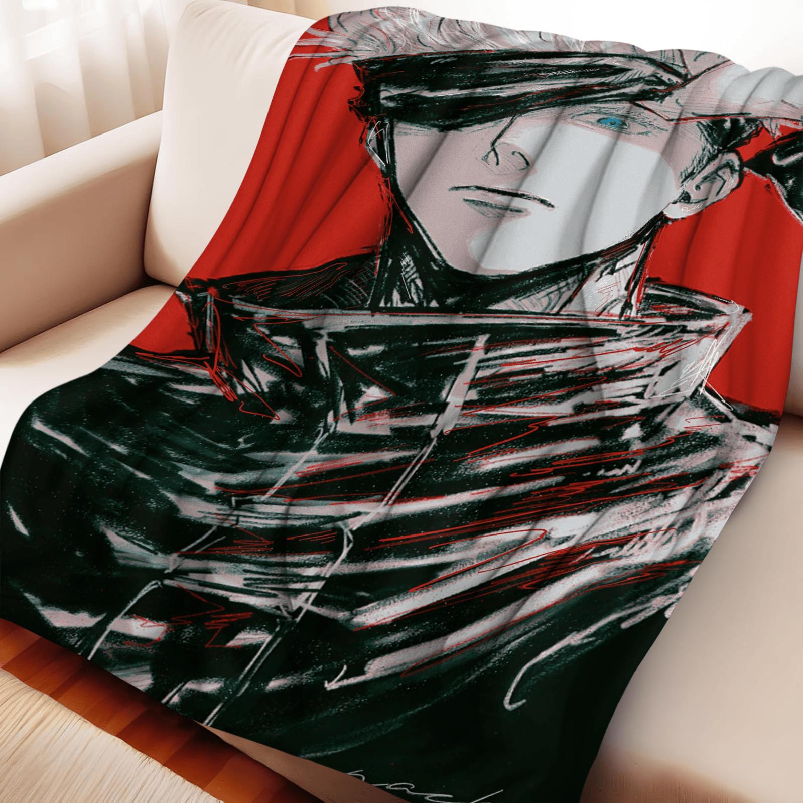 

Cozy Square Flannel Throw Blanket - Cute Character Design Home Office Nap Cover 75x90cm