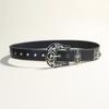 Cintura da Donna Punk Rock Edgy per Jeans Fibbie Charms Pelle PU Cinturino Regolabile