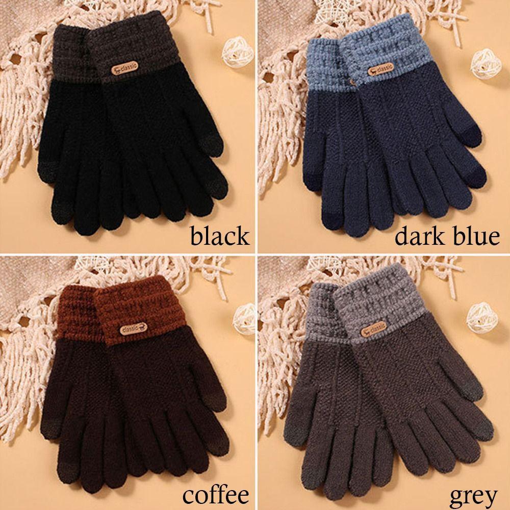 Plush Thick Warm  Gloves Windproof Fleece Gloves Daily Full Finger Gloves  for Winter