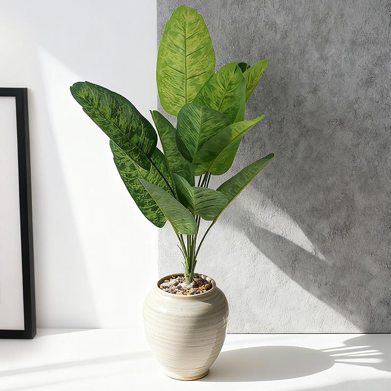 Traveler's Palm Faux Plant with Hanging Bell - Indoor Greenery & Landscape Decoration