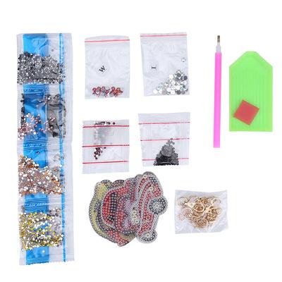 DIY Diamantová malba s plným vrtáním Mini přívěsek na klíče ve tvaru auta Ozdoba na tašku Řemeslná sada materiálů