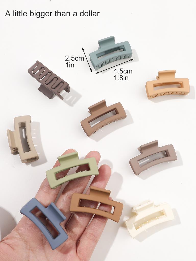 10Pcs Multicolor 1.8 Inch Hair Claw Clips Rectangle Small Jaw Clip for Thick Hair Nonslip Banana Clip Hair Accessories for Women