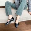 Fashion 2025 New Genuine Shoes Mary Janes Square Toe Low Heels Solid Color Offcie Dress Daily Female Shoes