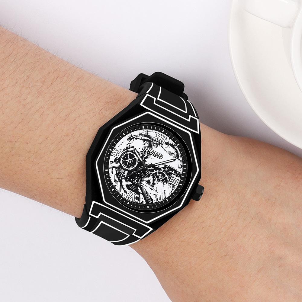 Trend Line Watch Comic Student Two Dimensional Quartz Watch Art Design Personality Watch Trend Watch