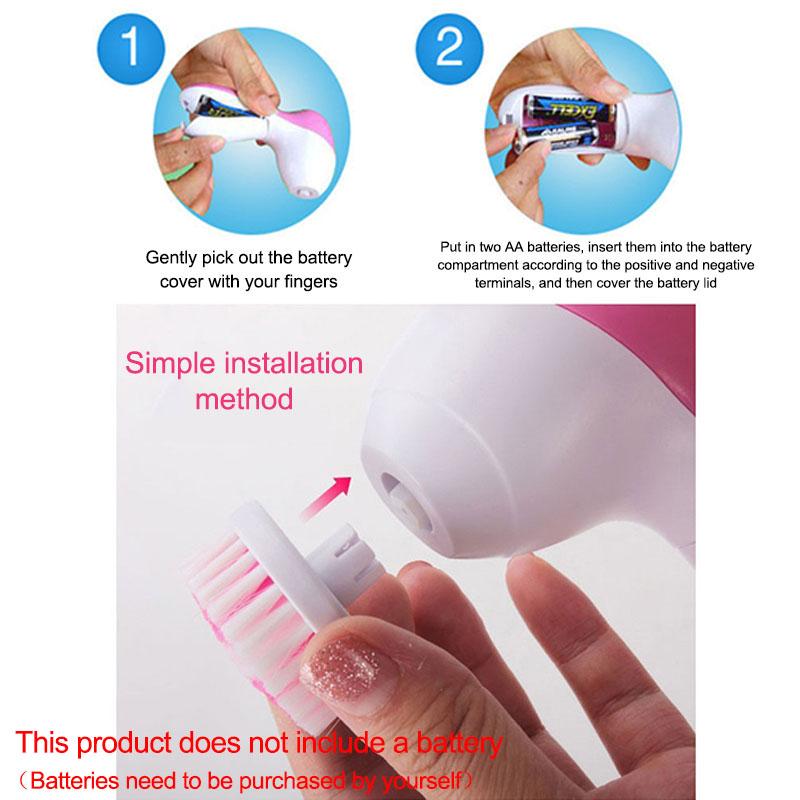New Electric 5 IN 1 Electric Face Brush Facial Cleaning Device Cleansing Face Brush Facial Cleanser Tools DDXLS01