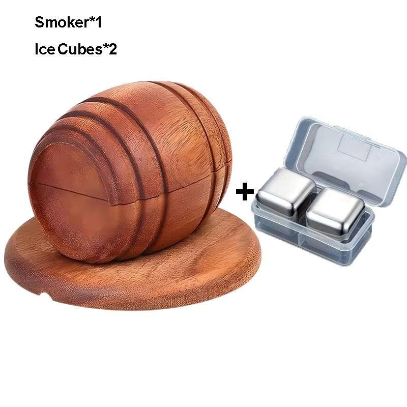 Kit Ahumador de Cócteles con Soplete, Cuchara, Moldes para Hielo en Cubos, Kit de Bebida Old Fashioned con Ahumador de Whiskey Bourbon, Regalos para Hombres